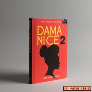 Silhouette of a woman with a bun hairstyle, on a vibrant red background showcasing Hausa literature.