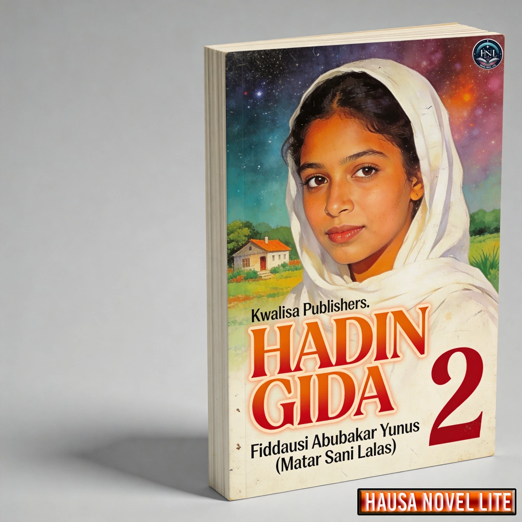 Hadin Gida 2 book cover featuring a young girl in traditional attire with a rural background, repres.