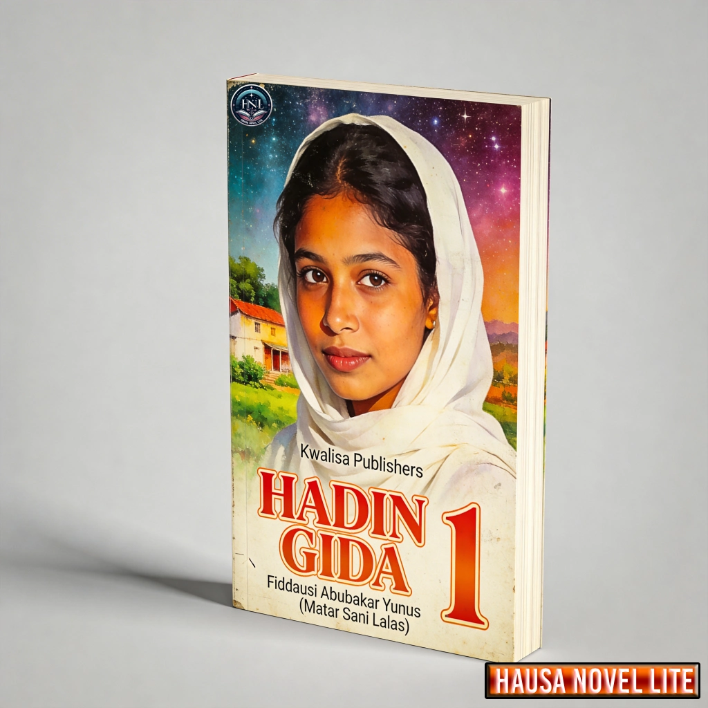 Hadin Gida 1 book cover featuring a young girl in a white headscarf with a colorful background.